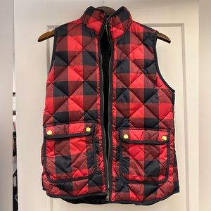 J.Crew black and red buffalo check vest Size XS